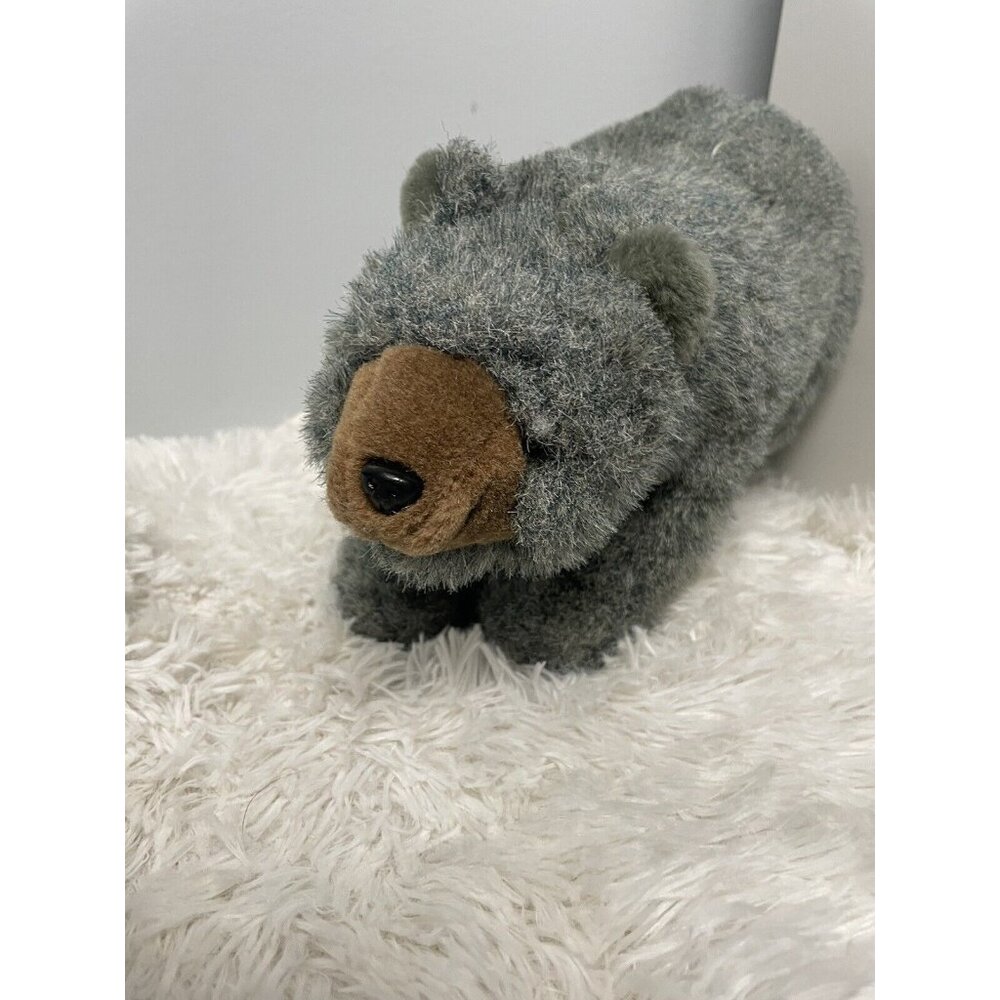 Vintage Trudy Plush Bear Realistic Gray Korea 14”